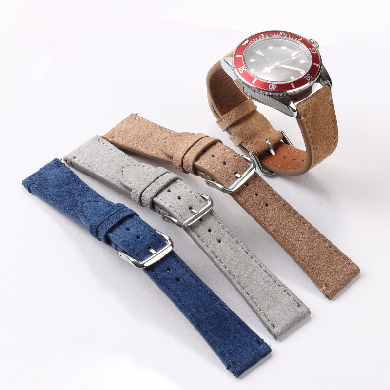 Suede Strap Watch - Correa de Reloj de Cuero Vintage
